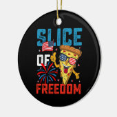 Slice of Freedom 4th juli Pizza USA vlag Zonnebril Keramisch Ornament (Links)
