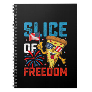 Slice of Freedom 4th juli Pizza USA vlag Zonnebril Notitieboek