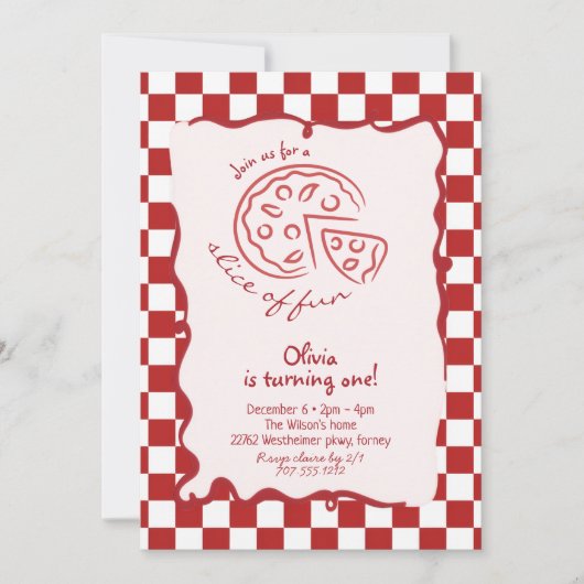 Slice of Fun Birthday Invitation Kaart (Voorkant)