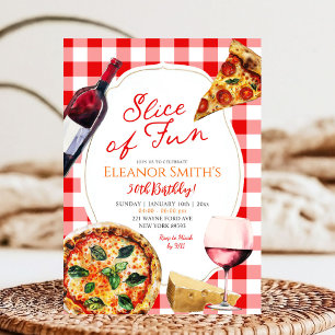 Slice Of Fun Pizza En Wijn Thema Volwassen Verjaar Kaart