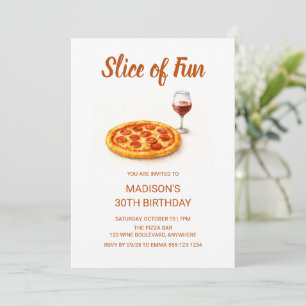 Slice Of Fun Pizza & Wijn Verjaardagsfeest voor Vo Kaart