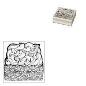 Slice of Kugel Jewish Egg Noodle Casserole Rubberstempel (Gestempeld)