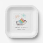 Slice of Love Personalized Couples Papieren Bordje (Voorkant)
