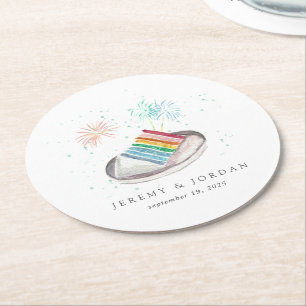 Slice of Love Personalized Couples Ronde Kartonnen Onderzetter