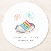 Slice of Love Personalized Couples Ronde Kartonnen Onderzetter (Voorkant)