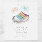 Slice of Love Personalized Couples Wijn Etiket (Enkel label)