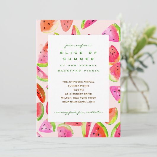 Slice of Summer Watermelon Party Invitation (Debout devant)