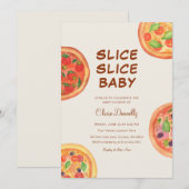 Slice Pizza Italiaans Baby shower Kaart (Voorkant / Achterkant)
