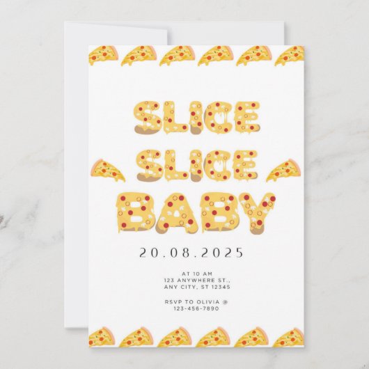 Slice Slice Baby, Baby Shower Invitation Kaart (Voorkant)