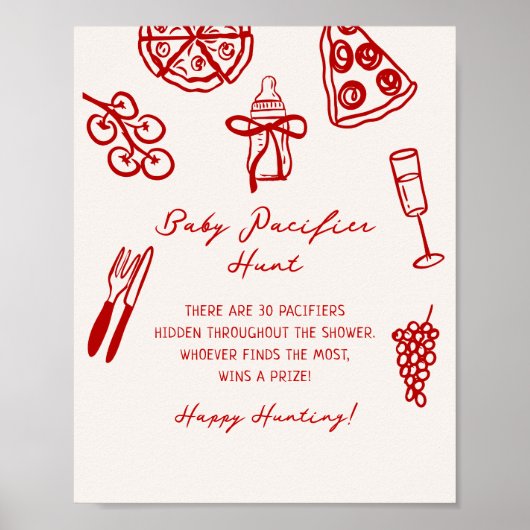 Slice Slice Baby Fopspeen Jachtspel Print (Voorkant)