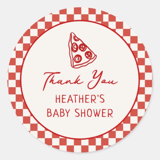 Slice Slice Baby Italiaanse Pizza Thema Ronde Sticker (Voorkant)