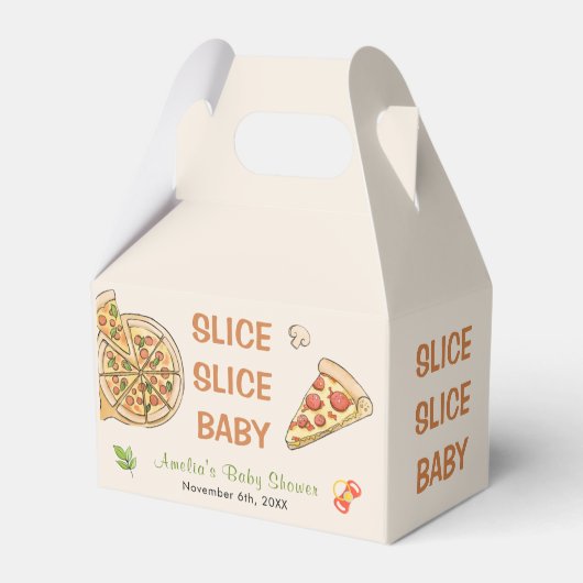 Slice Slice Baby Pizza Baby shower Bedankdoosjes (Voorkant Zijde)
