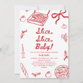 Slice Slice Baby Pizza Baby shower Kaart (Voorkant)