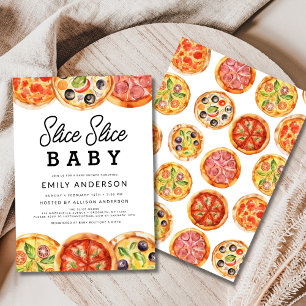 Slice Slice Baby Pizza Baby shower Kaart