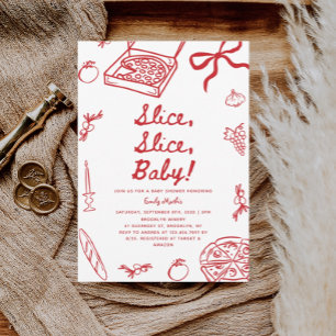 Slice Slice Baby Pizza Baby shower Kaart