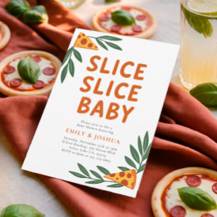 Slice Slice Baby Pizza Baby shower Kaart