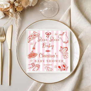 Slice Slice Baby Pizza & Baby Shower Papieren Serv Servet