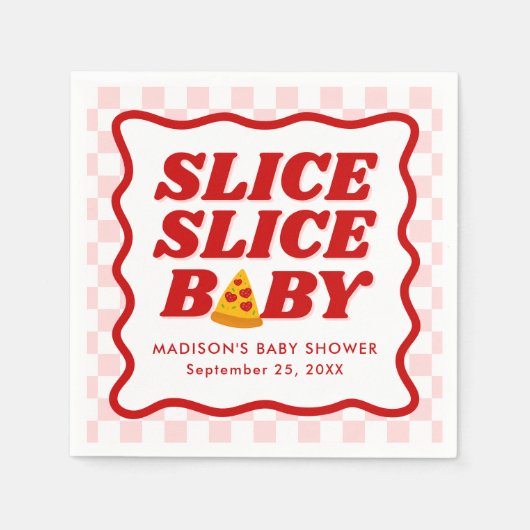 Slice Slice Baby Pizza Baby Shower Servet (Voorkant)