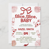 Slice, Slice, Baby! Pizza Baby shower uitnodiging (Voorkant)