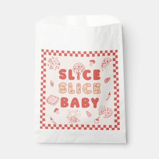 Slice Slice Baby Pizza Hand Drawn Baby Shower Bedankzakje (Voorkant)