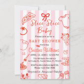 Slice Slice Baby Pizza Shower Invitation Kaart (Voorkant)