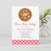 Slice, Slice, Baby! Pizza Verjaardagsfeestje Kaart (Staand voorkant)