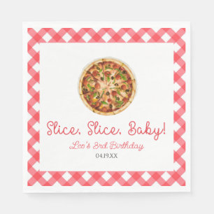 Slice, Slice, Baby! Pizza Verjaardagsfeestje Servet