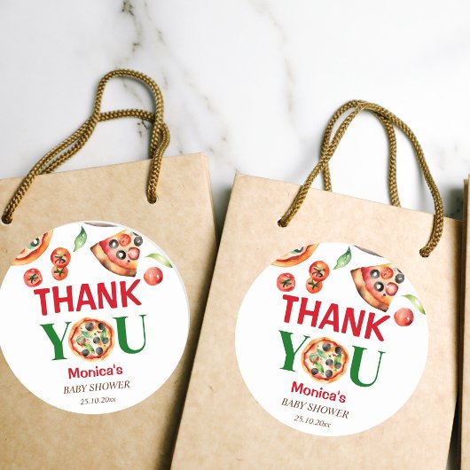 Slice slice baby shower Italiaans pizza gunst Ronde Sticker