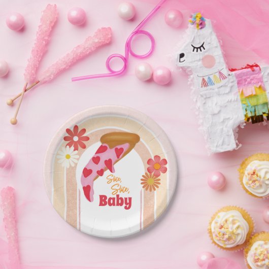 Slice Slice Baby shower Pizza-partij Papieren Bordje (Feest)