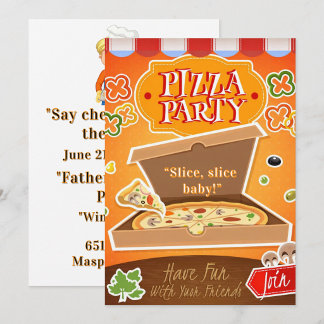Slice, Slice Baby! Uitnodiging Pizza Feestje