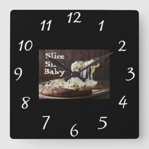 Slice Slice Baby Wall Clock Vierkante Klok