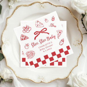 Slice Slice Baby Whimsical Boog Pizza Baby Shower Servet