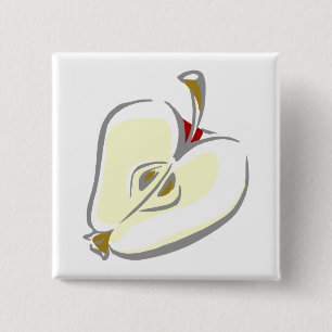 Sliced Apple Vierkante Button 5,1 Cm