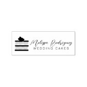 Sliced Cake Baker Huwelijksscript Logo Rubberstempel (Gestempeld)