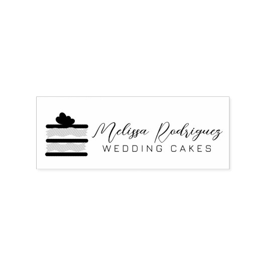 Sliced Cake Baker Huwelijksscript Logo Rubberstempel (Afrduk)
