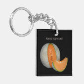 Sliced Cantaloupe Melon Sleutelhanger (Voorkant Links)