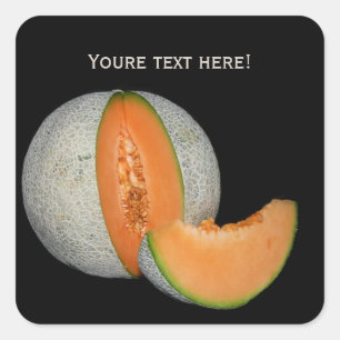 Sliced Cantaloupe Melon Vierkante Sticker