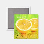 Sliced Lemon en waterdruppels Magnet Magneet (Voorkant / Achterkant)