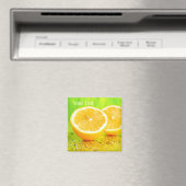 Sliced Lemon en waterdruppels Magnet Magneet (Insitu (Vaatwasser))