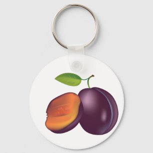 Sliced Open Plum Sleutelhanger