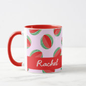 Sliced watermelon pattern on pink mok (Links)