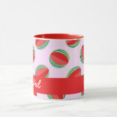 Sliced watermelon pattern on pink mok (Midden)