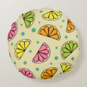 Slices Citrus Rond Kussen (Achterkant)