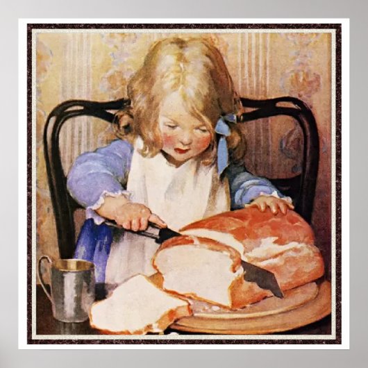 Slicing Bread door Jessie Willcox Smith Poster (Voorkant)