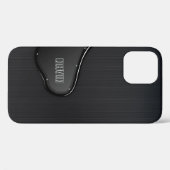 Slick Black Metallic Texture Case-Mate iPhone Case (Achterkant (horizontaal))