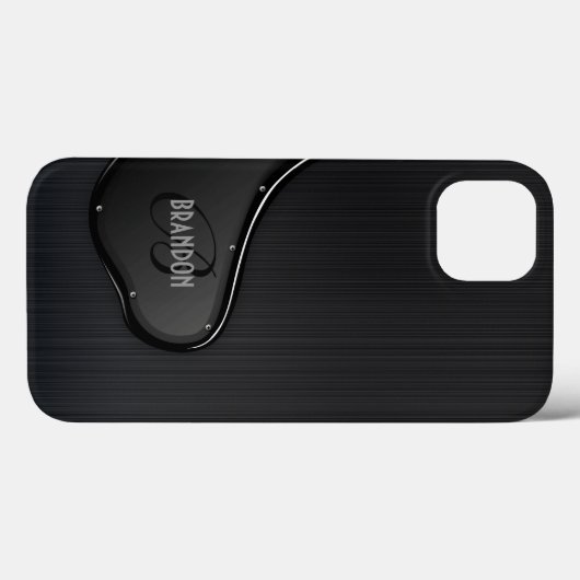 Slick Black Metallic Texture Monogram Case-Mate iPhone Case (Achterkant (horizontaal))