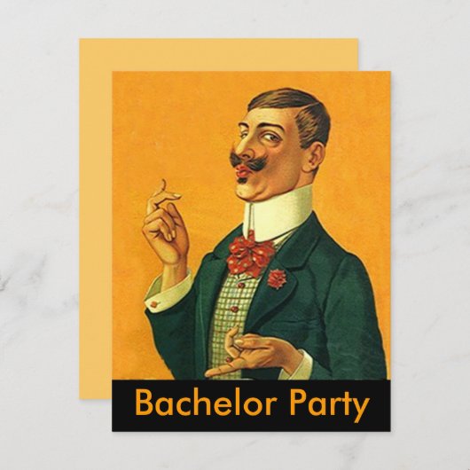 Slick Dapper Snapper ~ Bachelor Party Invitation Kaart (Voorkant / Achterkant)