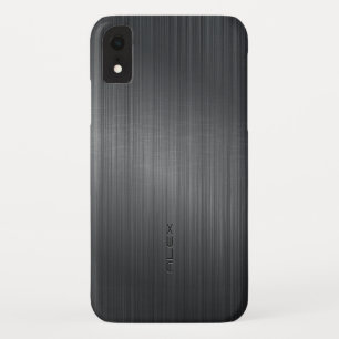 Slick donkergrijze metallic achtergrond iPhone XR hoesje