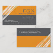 Slick en Modern Monogram Visitekaartje (Voorkant / Achterkant)