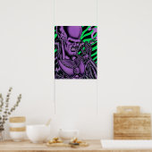 "Slick" Nick Nebulon™/Groen Zebra Poster (Keuken)